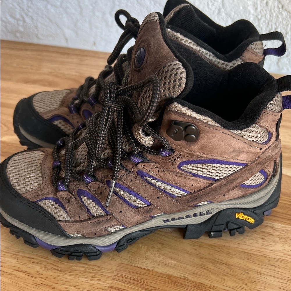 Merrell Brown and Purple Athletic Hiking Shoes - Picture 4 of 16